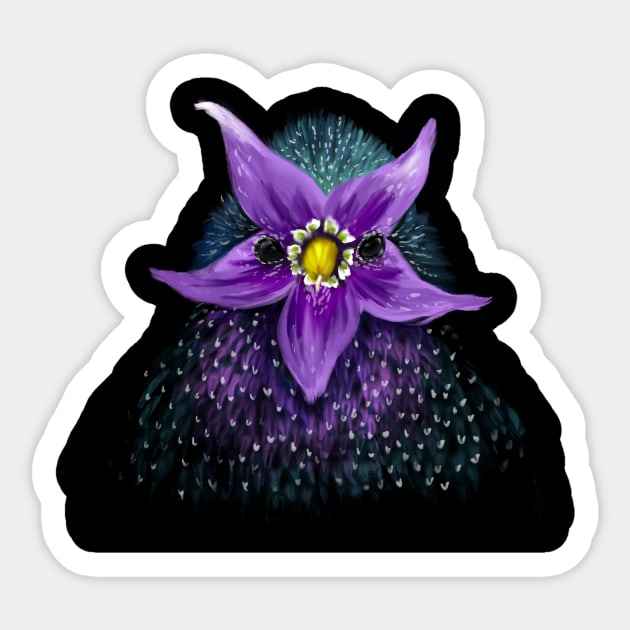 Starling + Deadly Nightshade Sticker by mkeeley